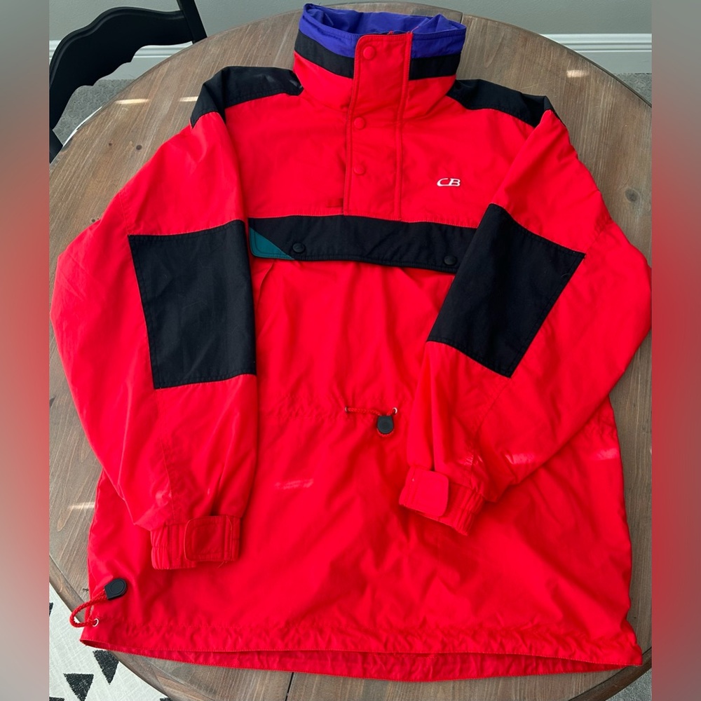 Vintage 80's 90's CB Sports Men's Anorak Red B Ski Coat Jacket Parka Large MINT